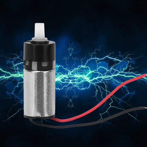 6mm micro planetary gear motor, DC 3V, red/black leads, silver metal housing, front shaft