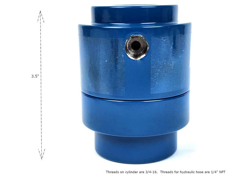 Straight Up Heavy Duty Cylinder Ram Head Replacement For TH0004 Hydraulic Knockout Punch Driver, 3.5 Inch tall, blue finish.