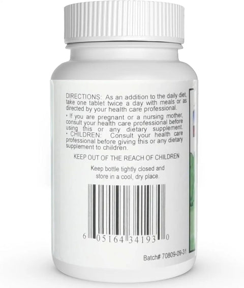 Back view of the bottle showing directions for Lithium Orotate 120 Mg Supplement For Brain Support 200 Tablets Easy Daily Dose Nootropic Mineral.