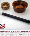 Carbide Wood Lathe Tools Kit For Easy Turning Hollower Rougher And Detailer With A Comfortable Foam Grip Handle 26 Inch Overall Length USA Made Stainless Steel For Beginners And Pros.
