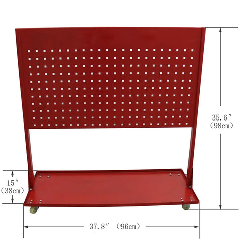 Movable tool cart for Heavy Duty Car Frame Repair Machine For Auto Body And Frame Repair Tool, red steel, 37.8 x 15 x 35.6 in.