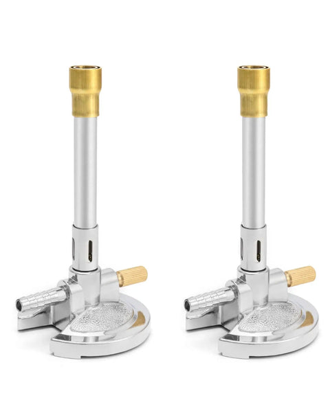 Pro Grade Lab Bunsen Burner For Natural Gas And Propane Adjustable Gas Burner With Needle Valve And Air Intake Regulator 2 Pack