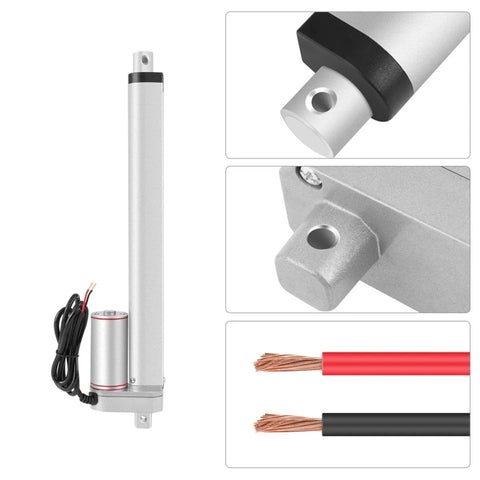 Beefy 24V linear actuator with 750N push pull, 300mm stroke, permanent magnet DC motor drive parts and cables, for medical beds, sofas.