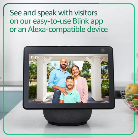 Hella Durable Wireless Security Camera Bundle With Video Doorbell Offering Two Year Battery Life For Zero Stress Setup And Badass Night Vision Coverage displayed on a smart display.