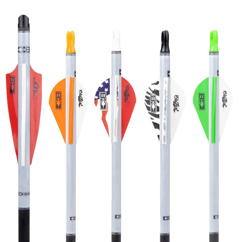 Neon Orange Blazer Quik Fletch 6 Pack Archery Vanes For Easy Install Boil Activated Vanes 5.25 Inches Long 27 Grains