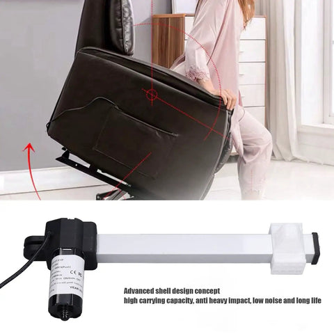 Quiet Electric Recliner Actuator Kit With 230MM Stroke DC29V Power for smooth sofa lifting and silent furniture repair in use.