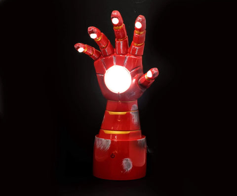 Iron Man Gauntlet LED Mood Light Desk Lamp For Marvel Fans, Totally Lit Repulsor Glow Night Light, 14 Inch Collectible