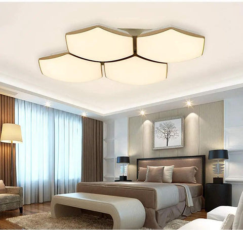 Super Sleek Dimmable Led Ceiling Pendant Light With Remote Control And Energy Saving Modern Chandelier For Living Room Bedroom Hallway Kitchen view in modern bedroom setting.