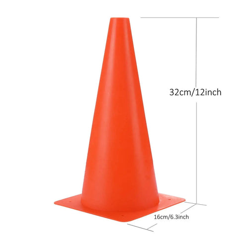 12 Inch Traffic Training Sports Cones Orange Safety Marker for Soccer, Basketball Drills, Indoor Outdoor Practice Boundaries