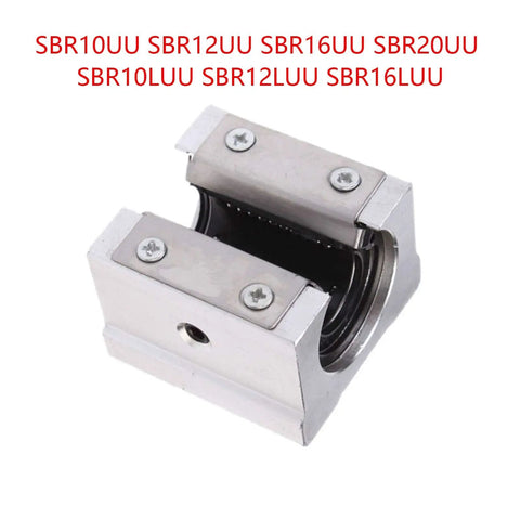 4 Pack Linear Ball Bearings Set SBR10UU SBR20UU SBR10LUU SBR16LUU Ideal For CNC Parts And 3D Printer Projects Smooth Low Friction Motion High Precision Rails For Precision Machine Tools, silver bearing block