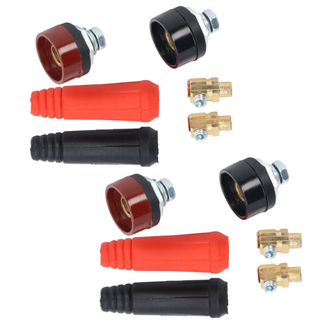 Welding Cable Panel Connector Set 12 Pcs Quick Connect Plug Socket For Welder Cable Repair Power Supply Connections ABS Panel Connectors