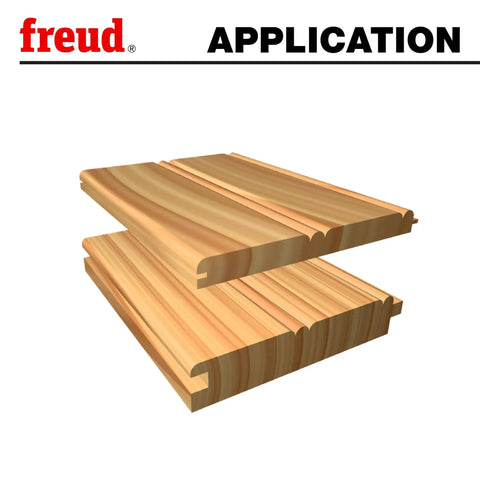 Wood panels joined using One Eighth Inch Radius Beadboard Router Bit System With One Quarter Inch Shank, visible tongue and groove joints.