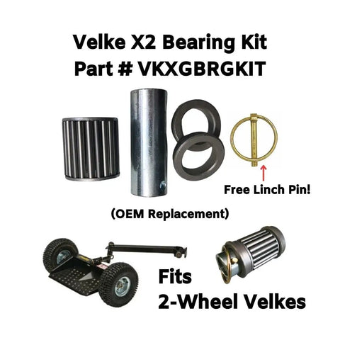 X2 Wheel Bearing Kit 2 Pack With Linch Pin And Spanner Bushing For Velke X2 Replacement 95470005 VKXGBRGKIT parts displayed