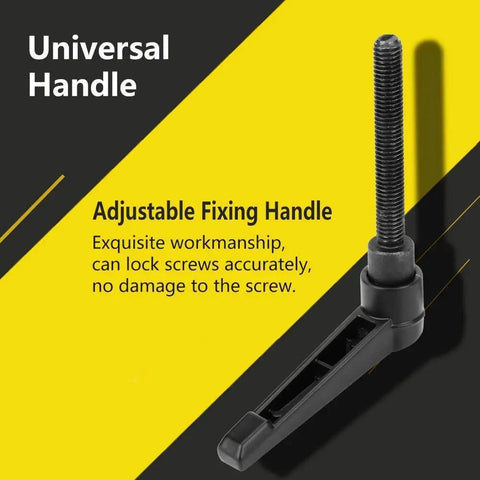 Universal handle with adjustable fixing feature; designed for accurate screw locking and damage-free use.