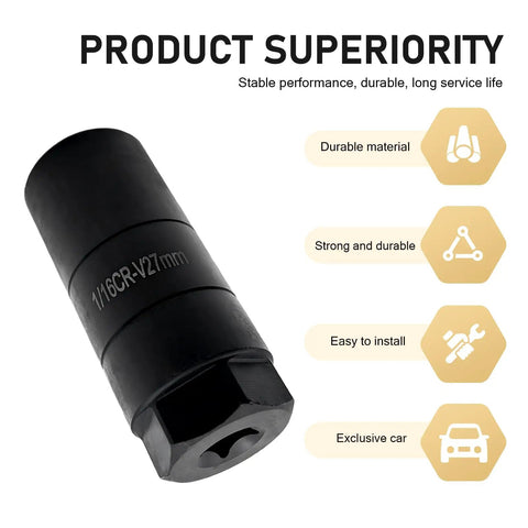 Oil Pressure Sensor Socket Tool Built Tough Alloy Steel Universal One Sixteenth Inch Quick Release Removing Installing Socket For Car Accessories Rustproof And Torque Resistant Black