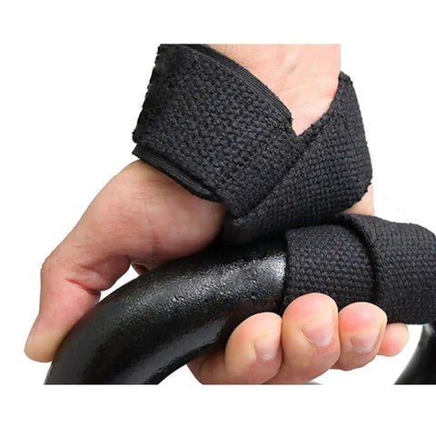 Weightlifting Straps And Wrist Wraps 1 Pair Cotton And Polyester Black Tight Fit For Maximum Grip And Hand Protection During Gym Workouts