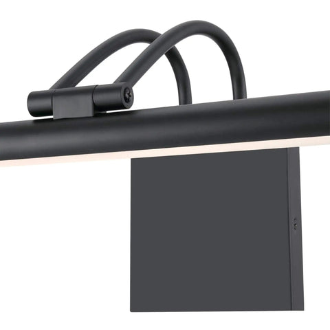 Close-up of Hardwired 17 Inch LED Picture Light Dimmable Matte Black 3000K With 794 Lumens Energy Saving UV Safe Lighting bracket and arm