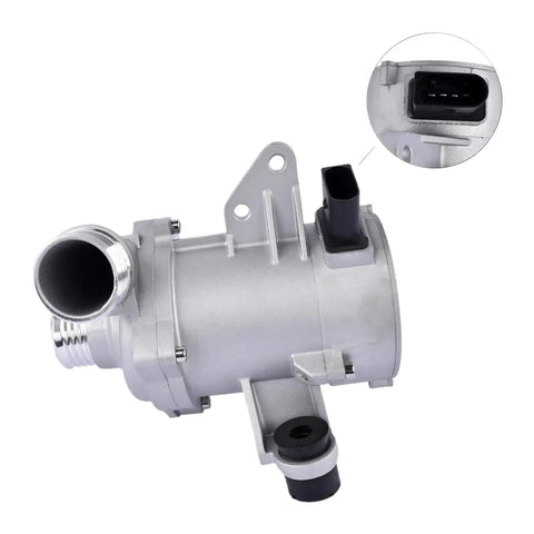 Get That BMW 1 And 3 Series E81 E90 Engine Cooling Pump Running Smooth And Reliable With This High Quality Replacement AP03 Water Coolant System. Silver pump with connector and inlet.