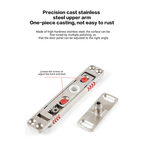 Crafted Tough No Mortise Pivot Hinge Push Or Kick Open For Secret Doors And Murphy Bookcases smooth stainless steel upper arm components