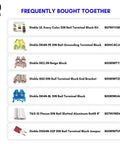 List of frequently bought together DIN rail components and terminal block kits with product codes and images