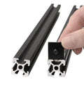 10 Piece 2 Hole Inside Corner Bracket Set For 4040 Aluminum Extrusion 10mm Slot 90 Degree L Shape Black installation detail