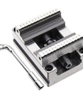 Shop Ready Self Centering Pneumatic Bench Vise For CNC Milling 5 Inch with tough metal jaws and precision alignment.