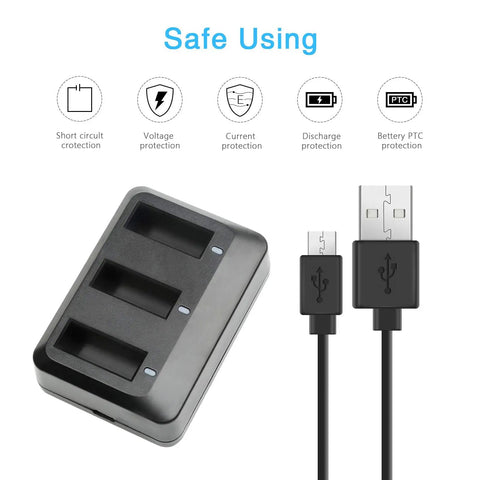 Replacement Battery Kit Three Pack 660mAh For Parrot MiniDrone Jumping Sumo Swing Mambo Rolling Spider with USB cable and charger