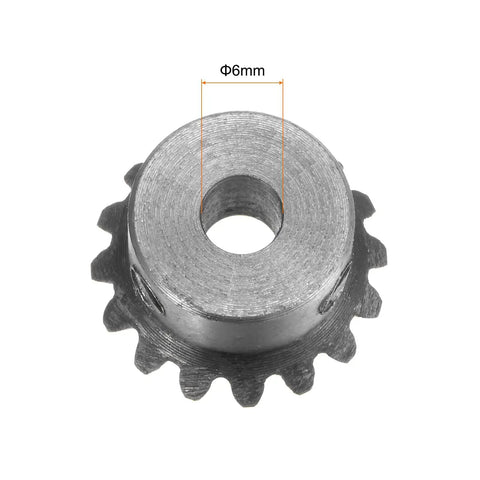 Close-up of 2 Pack Beefy Bevel Gear Set 1 To 1 Ratio 16 Teeth 6mm Shaft Hole 1.5 Module Tapered Bevel Pinion Gear made from 45 Steel