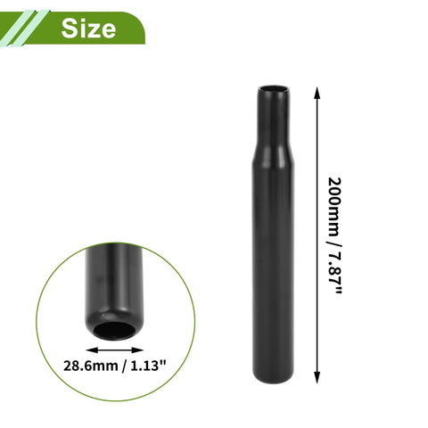 Universal 28.6x200mm Black Bike Seat Post Durable Steel Saddle Post For Road Mountain And City Bikes Lightweight Yet Sturdy