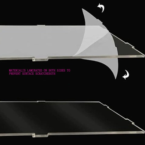 Clear Acrylic Display Case For 75396 Desert Airship And Crater Model Collection That Keeps Dust Out And Is Waterproof showing laminated panels.