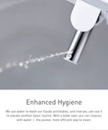 Elongated Electric Bidet Toilet Seat No Fuss With Dual Nozzles For Front And Rear Cleaning detail of nozzle spraying water