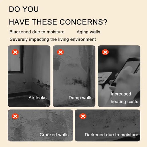 Level Up Your Walls With Thermal Insulated Peel And Stick Wallpaper Self Adhesive Xpe Foam Panels For Heat Blocking Noise Dampening And Easy Decor That Truly Hits Different showing concerns about cracked and damp walls.
