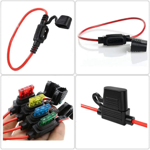 12 Gauge Inline Fuse Holder Kit For Automotive Wiring Waterproof ATC ATO Blade Fuse Holders With 6 Units And 55 Fuses Set 1A To 30A
