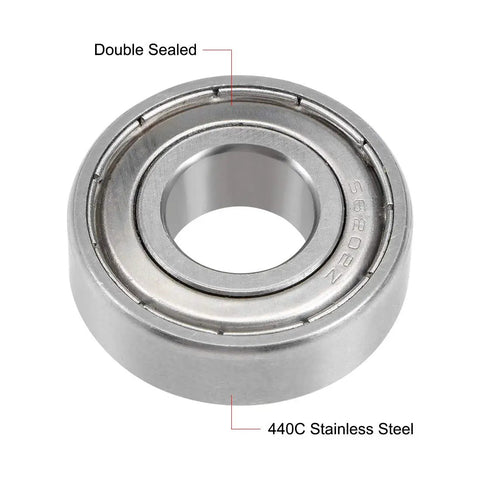 Premium Stainless Steel Ball Bearing 6202ZZ Double Shielded 15 X 35 X 11 Millimeter Unit with double seal and 440C stainless steel.