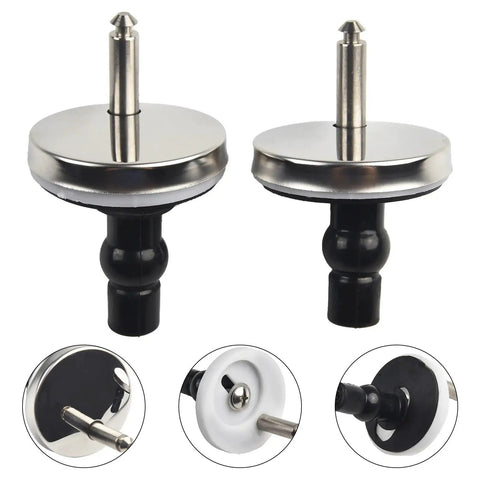 Two Pack Stainless Steel Toilet Hinges Top Fix Hinge Mountings Replacement Quick Fitting For Toilet And Bathroom Furniture Durable Rust Resistant Easy Diy Install For A Sturdy Modern Bathroom Upgrade, showing two top-fix hinges and close-up details.