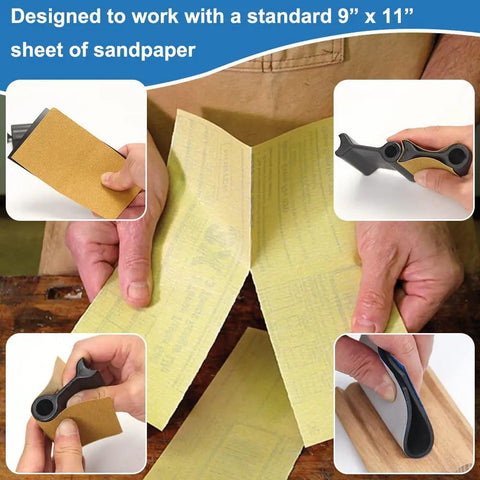 Clutch Ergonomic Contour Sanding Grip Set With Slick Non Slip Rubber Palm Pad And Tight 21 Profile Designs used with 9" x 11" sandpaper.