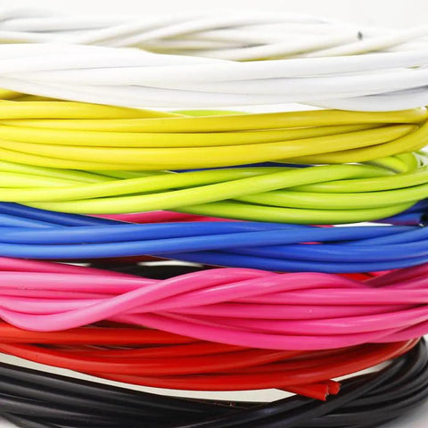 Colorful cables from All In One Bike Cable Kit For Mountain And Road Bikes With Brake And Derailleur Housings Routing Damping Foam Sleeve End Caps