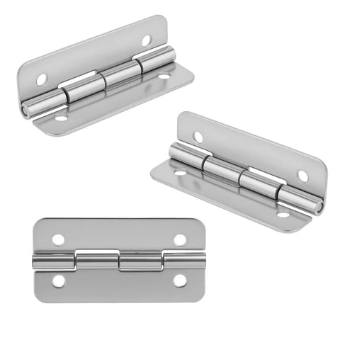 Stainless Steel Cooler Hinges Kit For Igloo Ice Chests 50 to 165 Qt 3 Pack With 12 Screws Replacement Parts shown in front view