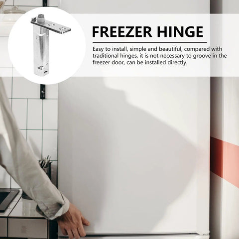 Heavy-Duty Zinc Alloy Refrigerator Door Hinge With Spring-Loaded Self-Closing Function installed on fridge door