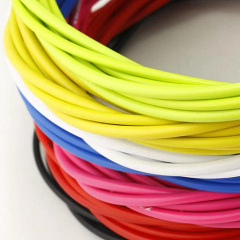 Colorful cables from All In One Bike Cable Kit For Mountain And Road Bikes With Brake And Derailleur Housings Routing Damping Foam