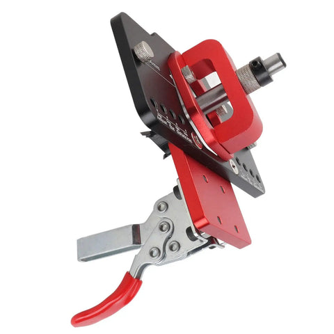 Side view of Hidden Hinge Drilling Jig 35mm Guide With Indexing Plate For Precise Hole Alignment Easy Drill Bit Setup Includes 35mm Carbon Steel Drill Bit Fits Most Drills High Efficiency And Accuracy