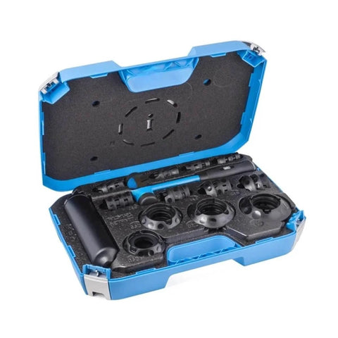 DIY Friendly Universal Bearing Install Set TMFT24 Timing Tool Compatible Fitting Tool Kit opened showing components in blue case.