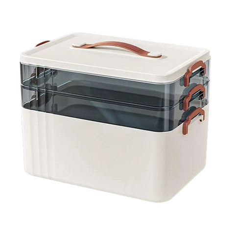 Clear Large Medical Box With Multi Layer Design For Home And Travel Big Capacity Pill Organizer For Bottles Ointments And Meds