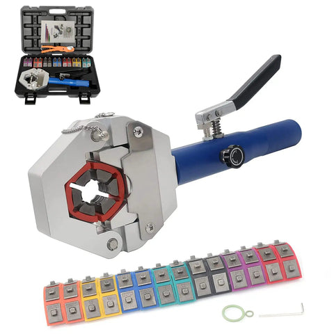 Heavy Duty Hydraulic AC Crimping Tool Kit For Car AC Hoses With Seven Die Sets For Barbed And Beaded Fittings Pro Grade Manual Hose Crimper
