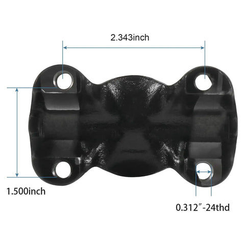 Top view of CV Socket Yoke Assembly For 1310 Series U Joint, Heavy Duty Direct Fit For Jeep, showing measurements.