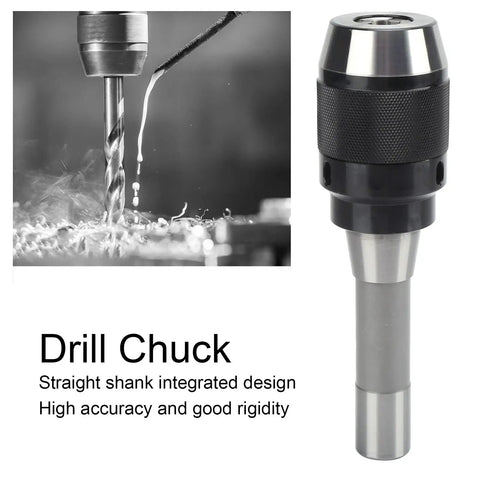 Premium Integral Drill Chuck Keyless With Straight Shank For Milling Machine, showing precise 13mm clamping range and durable steel design.