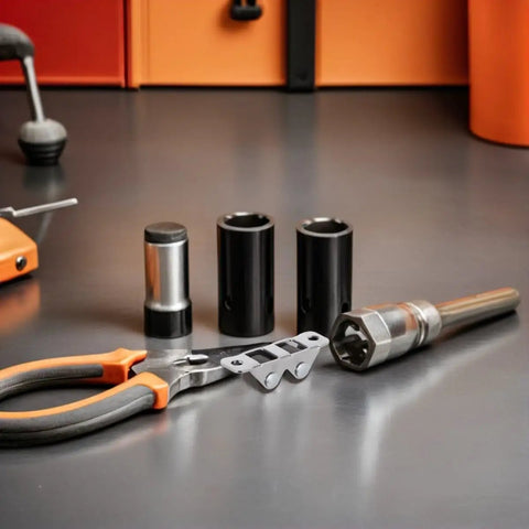 Rock Solid Mini Fixed Caster Wheels Set Of Four With Double Row Carbon Steel Build For Precision Tables and mobile workstation tools on a workbench.