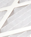 Close-up of Efficient Pleated Air Filter 18x30x1 MERV 12, Actual 17.75x29.75x0.75, showing pleated design and frame detail.