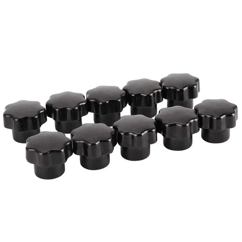 7 Star Soft Knob Holder With Brass Core For Machine Tools, Easy Grip Knob Holder For 6mm Thread, Pro Grade Workshop Gear Pack Of 10, Durable Smooth Surface, Ergonomic And Practical, black 10-piece set
