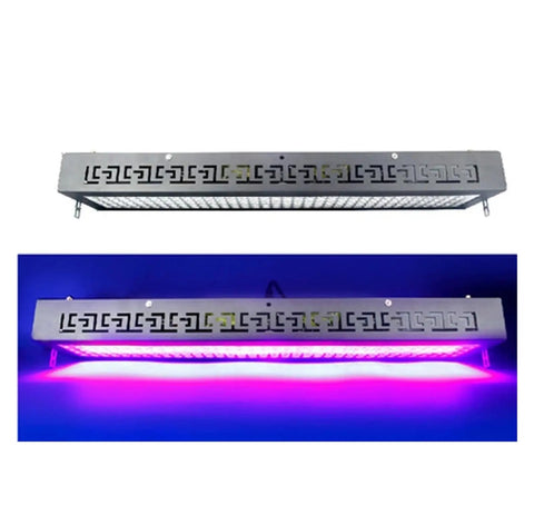 Sick Power 8000W Led Uv Curing Lamp For Resin 3D Printing Craft Exposure System, metallic design, emitting UV light, two angle view.